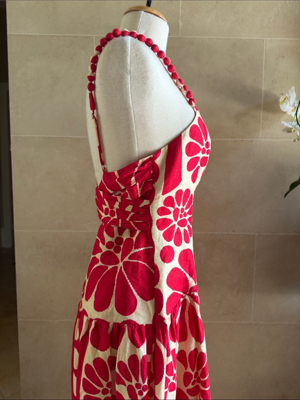 FARM Rio Red and Cream Floral Sundress - Picture 5 of 5